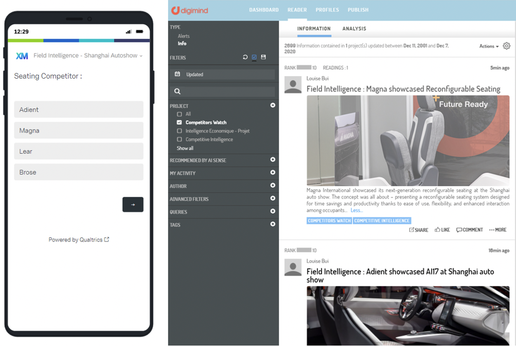 Récupération des informations sur les salons à partir de formulaires structurés dans Qualtrics